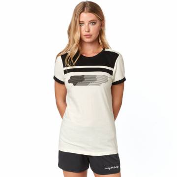 Fox Talladega Damen T-Shirt, weiss/schwarz