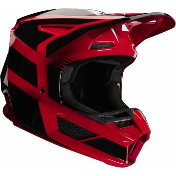 Motocross Helm Fox V2 Hayl , rot/schwarz für Kinder Seitenansicht