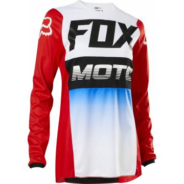 Motocross Jersey Fox WMNS 180 Fyce , rot/weiss/schwarz Vorderansicht