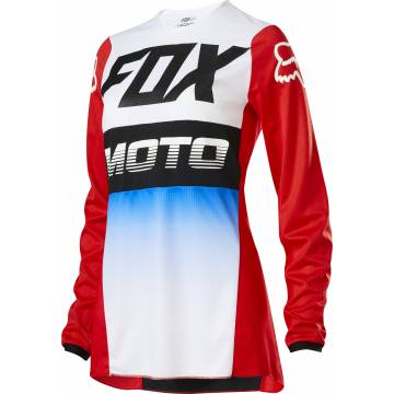 Motocross Jersey Fox WMNS 180 Fyce , rot/weiss/schwarz