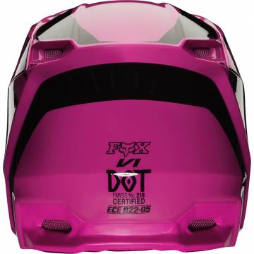 Motocross Helm Fox V1 Prix ,  pink/schwarz Rückansicht