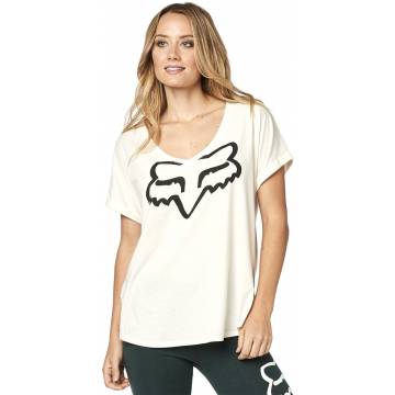 Fox Responded V-Neck Damen T-Shirt, creme weiss
