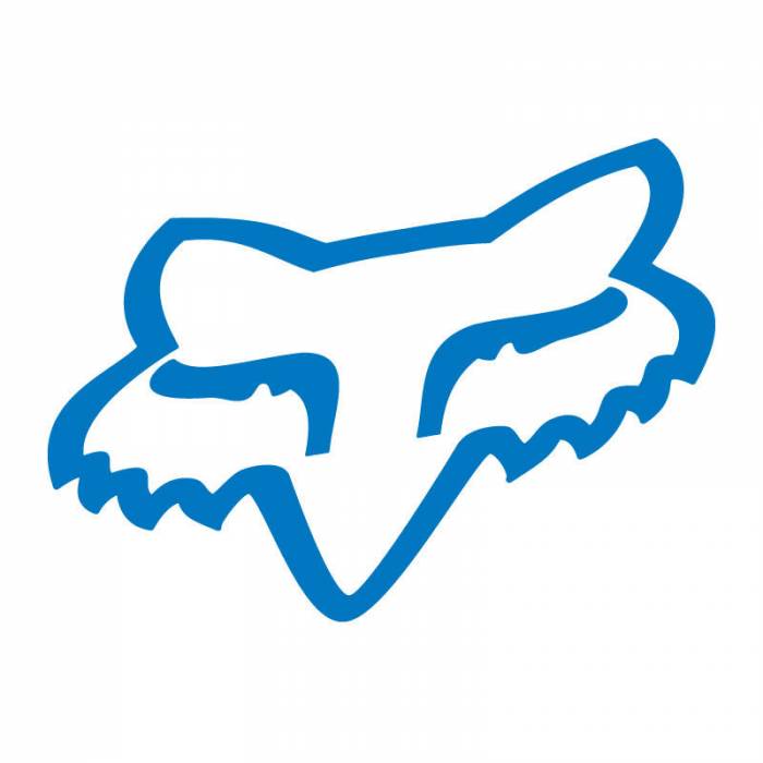Fox Head Sticker 2", blau