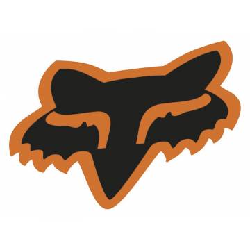 Fox Head Sticker 7", schwarz/orange
