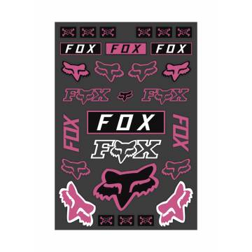Fox Legacy Track Pack Stickerbogen, pink/weiss/schwarz