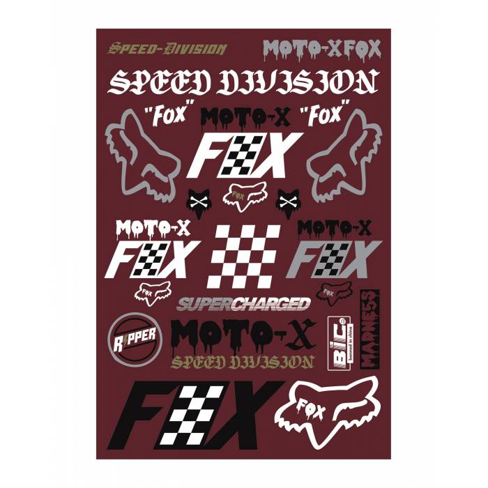 Fox Czar Track Pack Stickerbogen, 23662-465-OS Fox Czar Track Pack Stickerbogen, 23662-465-OS