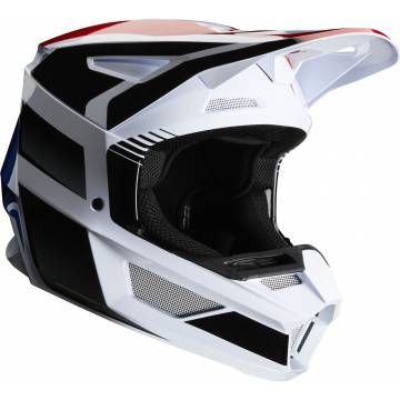 Fox V2 Hayl Kinder Motocross Helm, weiss/rot/blau, 24786-149