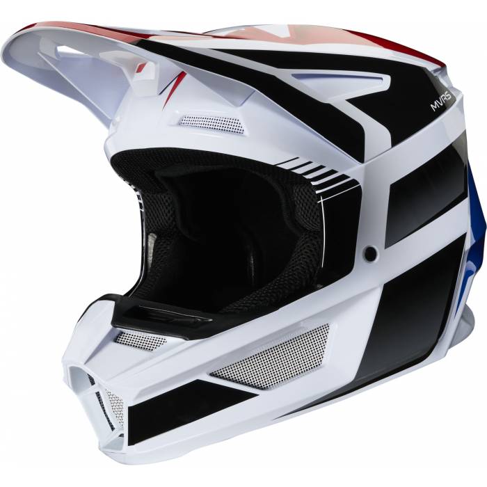 Fox V2 Hayl Kinder Motocross Helm, weiss/rot/blau, 24786-149