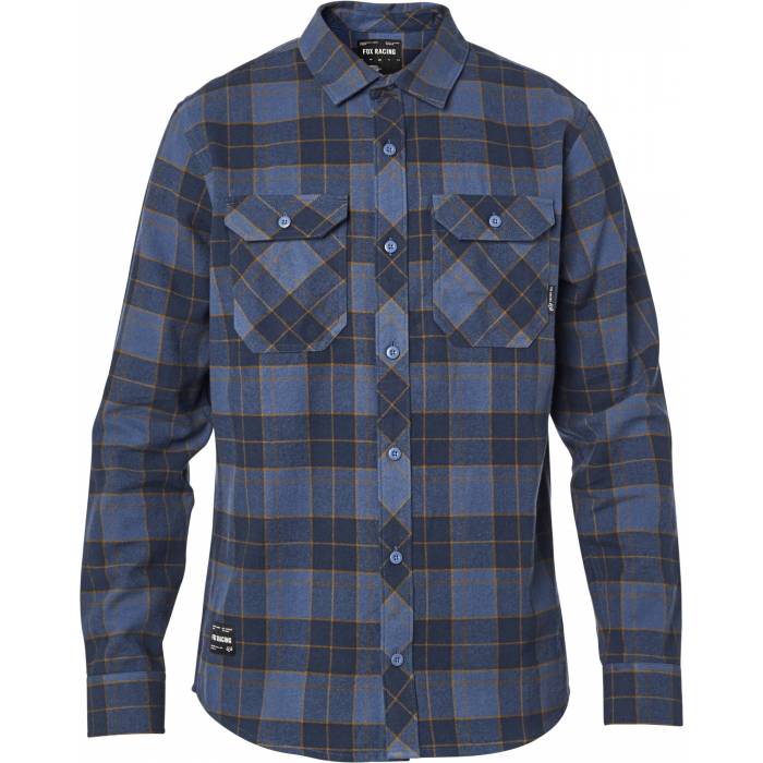 FOX Traildust 2.0 Flanellhemd, dunkelblau/gold, 23826-156 FOX Traildust 2.0 Flanellhemd, dunkelblau/gold, 23826-156