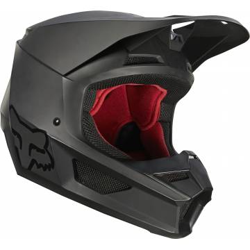 FOX V1 Matte Kinder Motocross Helm, schwarz matt, 27737-255