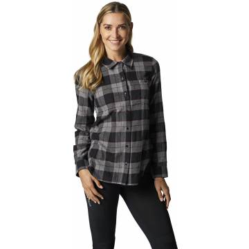 FOX Pines Damen Flanellhemd, grau, 25703-185