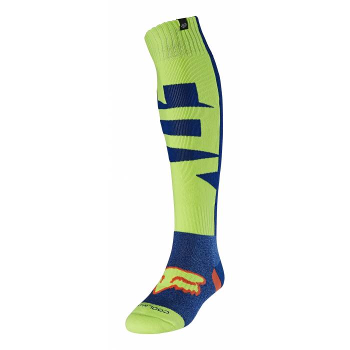 FOX MX Kniesocken Coolmax Oktiv | blau-neongelb | 25897-002 FOX MX Kniesocken Coolmax Oktiv | blau-neongelb | 25897-002