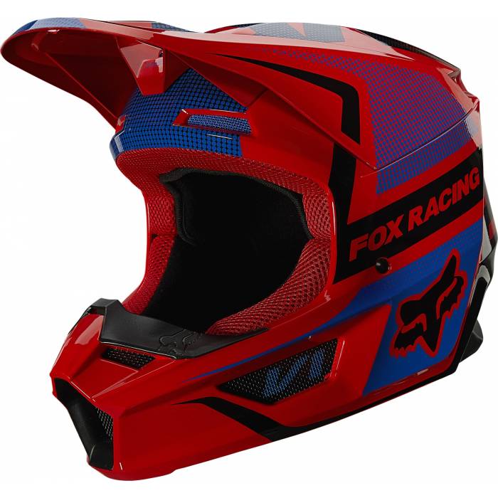 FOX V1 Oktiv Kinder Motocross Helm | rot-blau | 25878-110