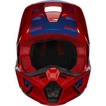 FOX V1 Oktiv Kinder Motocross Helm | rot-blau | 25878-110 Ansicht vorne