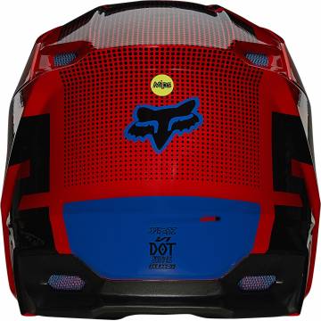 FOX V1 Oktiv Kinder Motocross Helm | rot-blau | 25878-110 Ansicht hinten