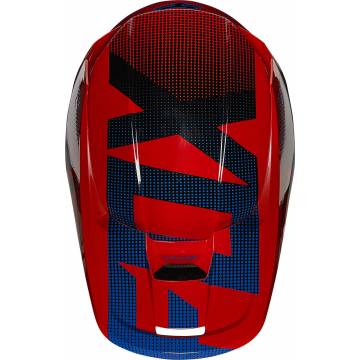 FOX V1 Oktiv Kinder Motocross Helm | rot-blau | 25878-110 Ansicht oben