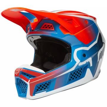 FOX V3 RS Wired Motocross Helm | orange-blau | 25814-122