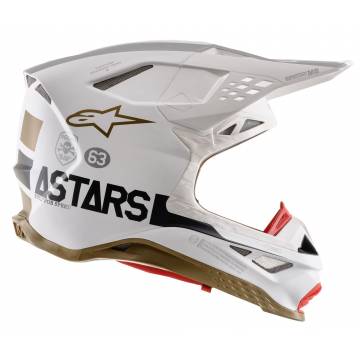 ALPINESTARS Limited Edition Squad 20 Supertech M8 Helm | weiß silber gold | 8302720-259 Seitenansicht rechts