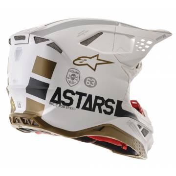 ALPINESTARS Limited Edition Squad 20 Supertech M8 Helm | weiß silber gold | 8302720-259 Seitenansicht