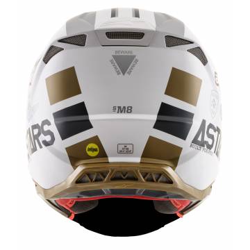 ALPINESTARS Limited Edition Squad 20 Supertech M8 Helm | weiß silber gold | 8302720-259 Ansicht Rückseite