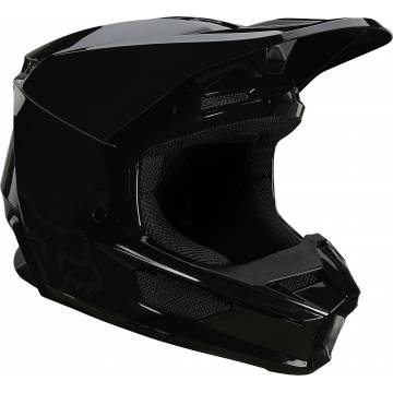 FOX V1 Motocross Helm Plaic | schwarz | 26575-001 Seitenansicht