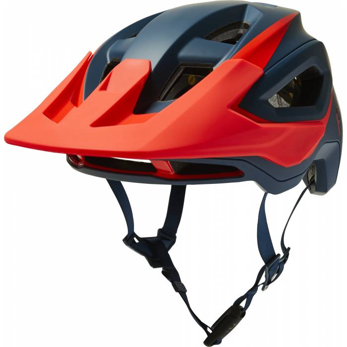 FOX Speedframe Pro MTB Helm | dunkelblau orange | 27505-203