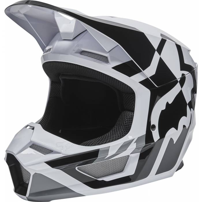 FOX V1 Kinder Motocross Helm Lux | schwarz weiß | 28356-018 White Black