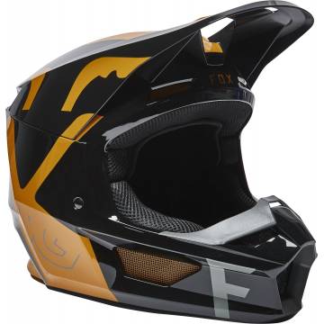 FOX V1 Kinder Motocross Helm Skew | schwarz gold | 28358-595 Größe S