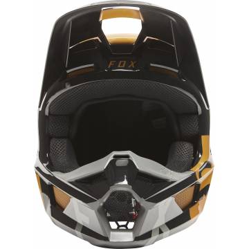 FOX V1 Kinder Motocross Helm Skew | schwarz gold | 28358-595