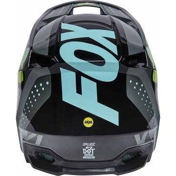 FOX V1 Kinder Motocross Helm Trice | grau neon gelb | 26782-176 Größe M