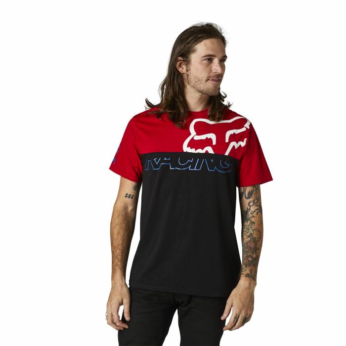 FOX Crew T-Shirt Skew | schwarz rot | 28336-122 Crew SS Tee