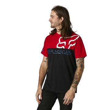 FOX Crew T-Shirt Skew | schwarz rot | 28336-122 Größe S