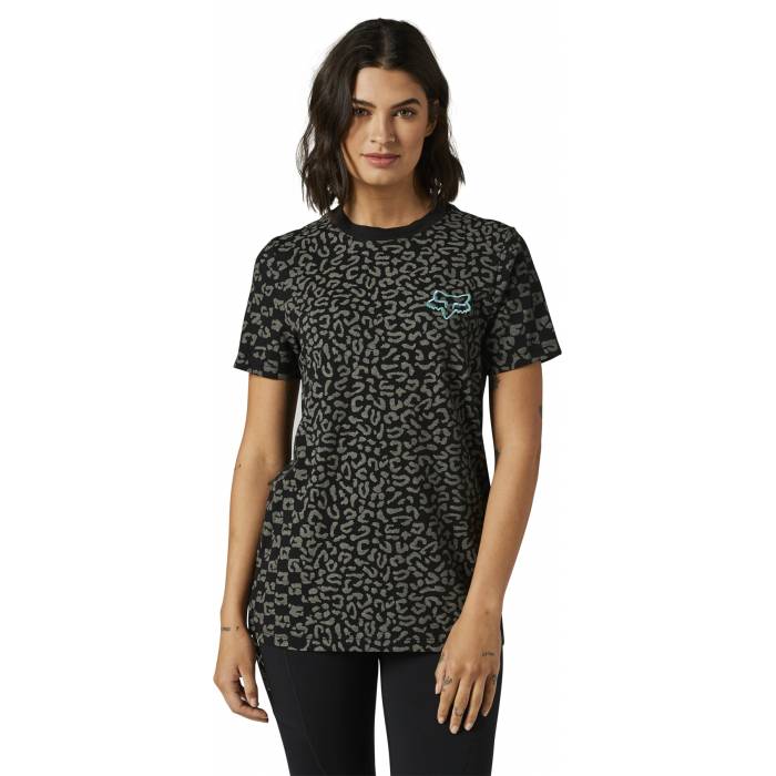 FOX Damen T-Shirt Cheetah Check | schwarz grau | 28231-001 Womens SS Tee