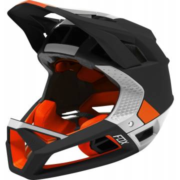 FOX Proframe MTB Helm Blocked | schwarz rot weiß | 29398-001 Black