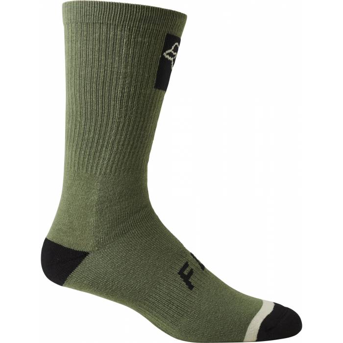 FOX MTB Socken Defend Crew | 8" | olivgrün | 28924-374 Bark