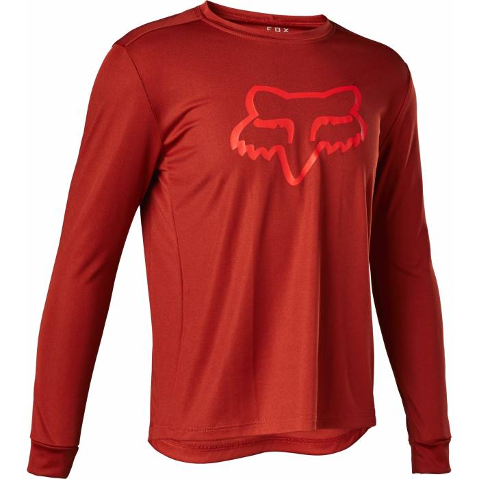 FOX Kinder MTB Jersey Ranger | langarm | dunkelrot | 28958-348 Red Clay FOX Kinder MTB Jersey Ranger | langarm | dunkelrot | 28958-348 Red Clay