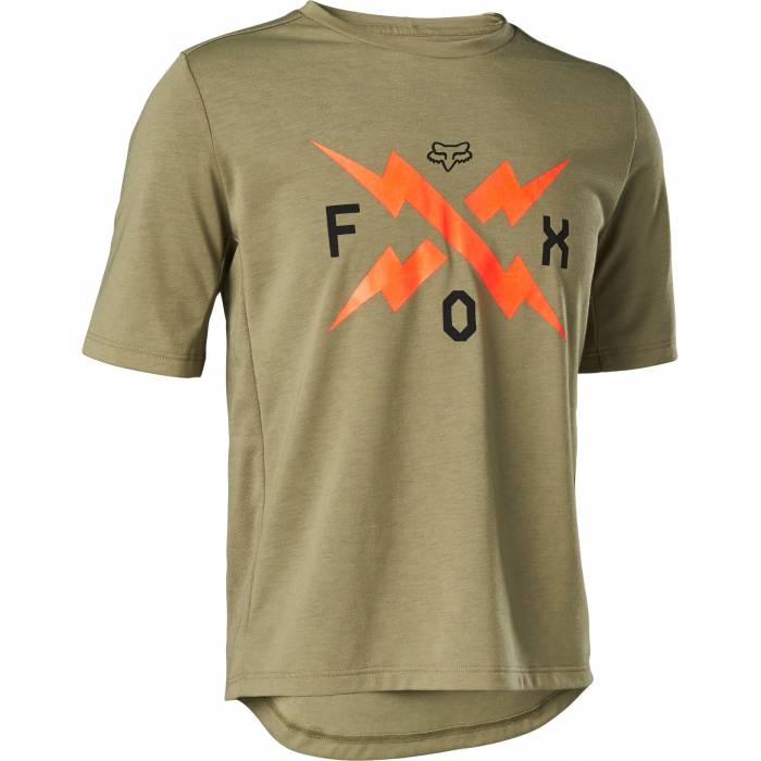 FOX Kinder MTB Jersey Ranger DR | kurzarm | olivgrün | 29290-374 Bark