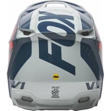 FOX V1 Motocross Helm Trice | grau orange | 26779-230 Größe M