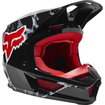 FOX V1 Motocross Helm Karrera | schwarz rot | 28810-001 Black