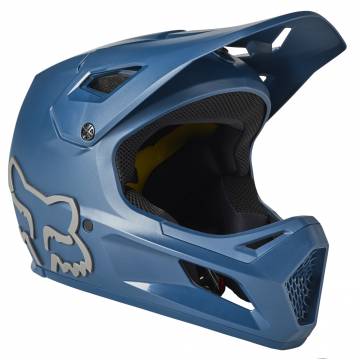 FOX MTB Downhill Helm Rampage | blau | 27509-203 Seitenansicht