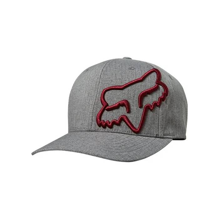 FOX Cap Clouded | Flexfit | grau | 21974-037 Grey Red