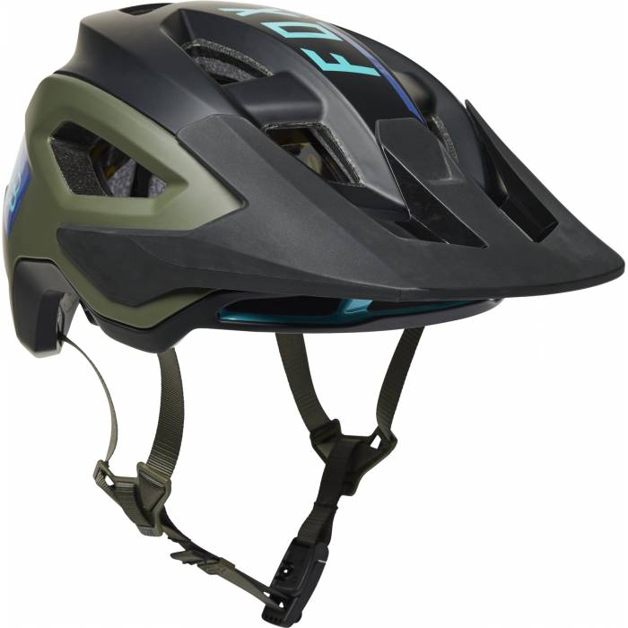 FOX Speedframe Pro MTB Helm Blocked | schwarz olivgrün | 29414-532