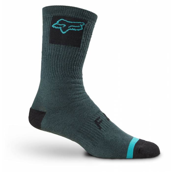 FOX MTB Socken Defend Crew | 8" | dunkelgrün | 28924-294
