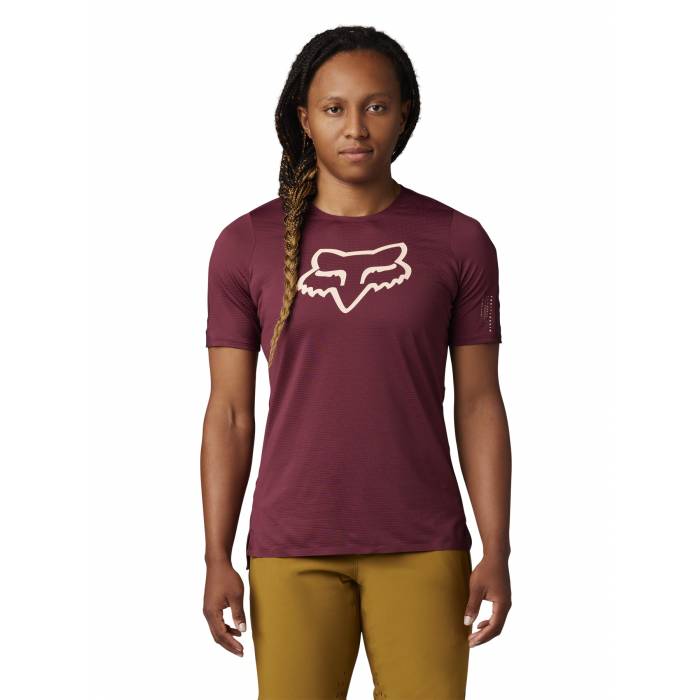 FOX Damen MTB Jersey Flexair | kurzarm | bordeaux | 29303-299